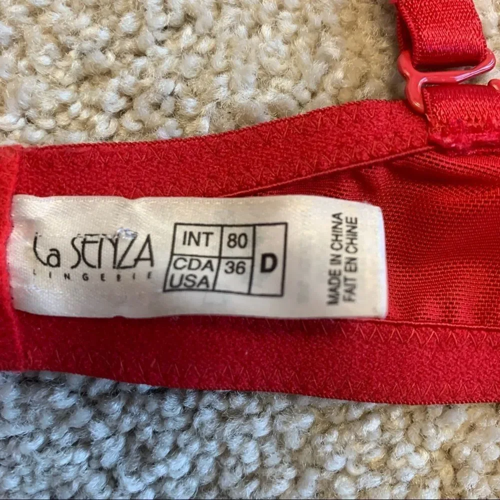 La Senza red floral padded bra size 36D - Picture 4 of 5